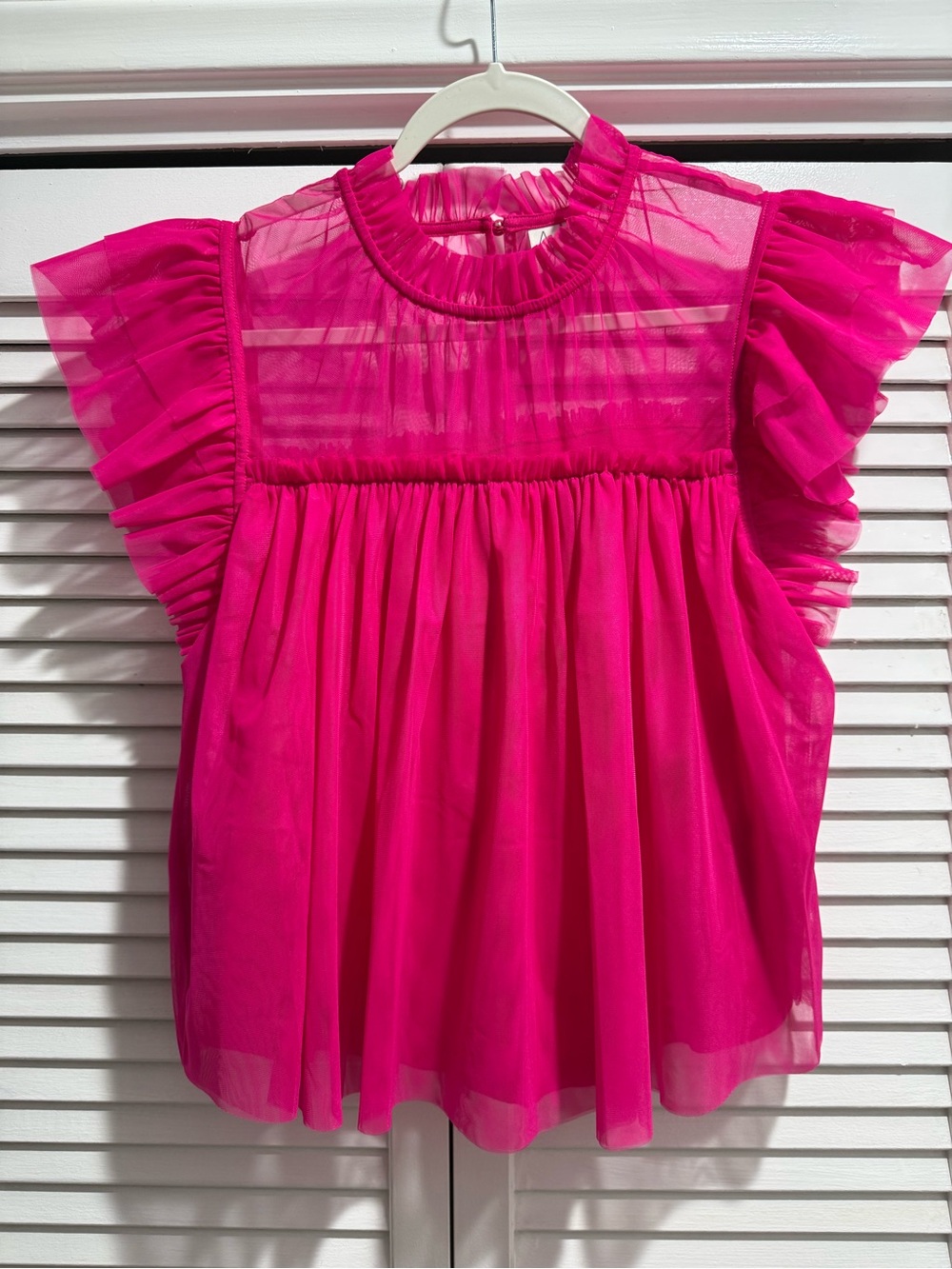 Joie Girls' Bright Fuchsia Ruffle Sleeve Blouse